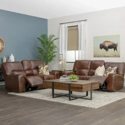 Malone Brown Reclining Living Room Set