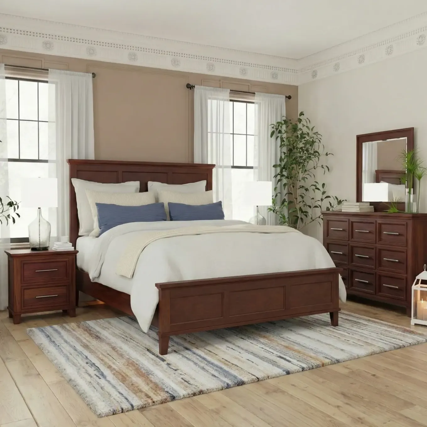 Mayfair Cherry Panel Bedroom Set