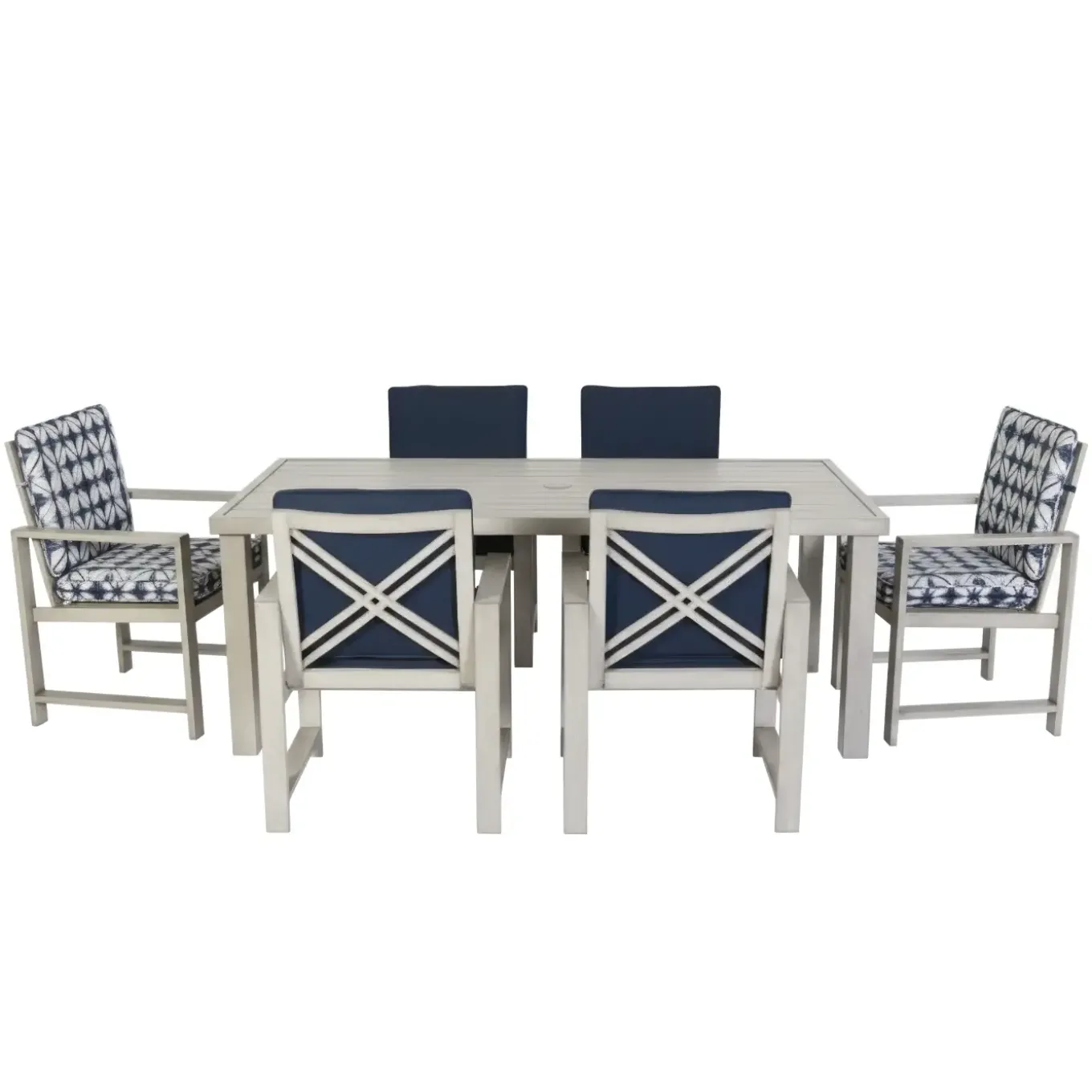 Melbourne Outdoor Dining Set-New! Outdoor 7pc Dining Set: Rectangle Table, 2 Arm Chairs & 6 Side Chairs