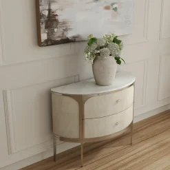Modern Mood Two Drawer Demilune Nightstand