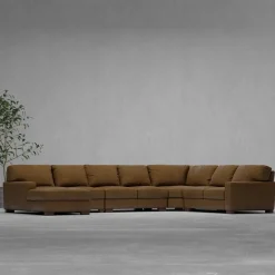 Monarch 5pc Leather Sectional with Left Chaise