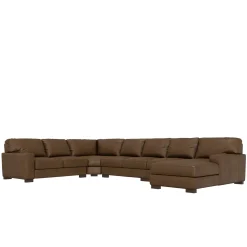 Monarch 5pc Leather Sectional with Right Chaise