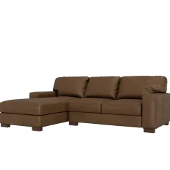 Monarch 2pc Leather Sofa Chaise with Left Chaise