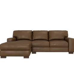 Monarch 2pc Leather Sofa Chaise with Left Chaise