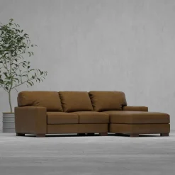 Monarch 2pc Leather Sofa with Right Chaise