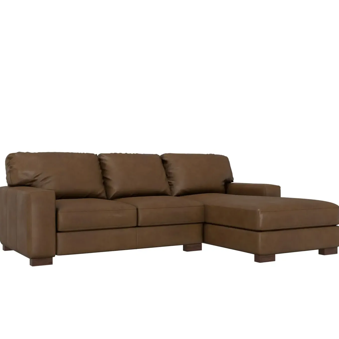 Monarch 2pc Leather Sofa with Right Chaise