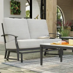 Monterey Outdoor Living Set 2pc Set: Outdoor Sofa & Glider Loveseat