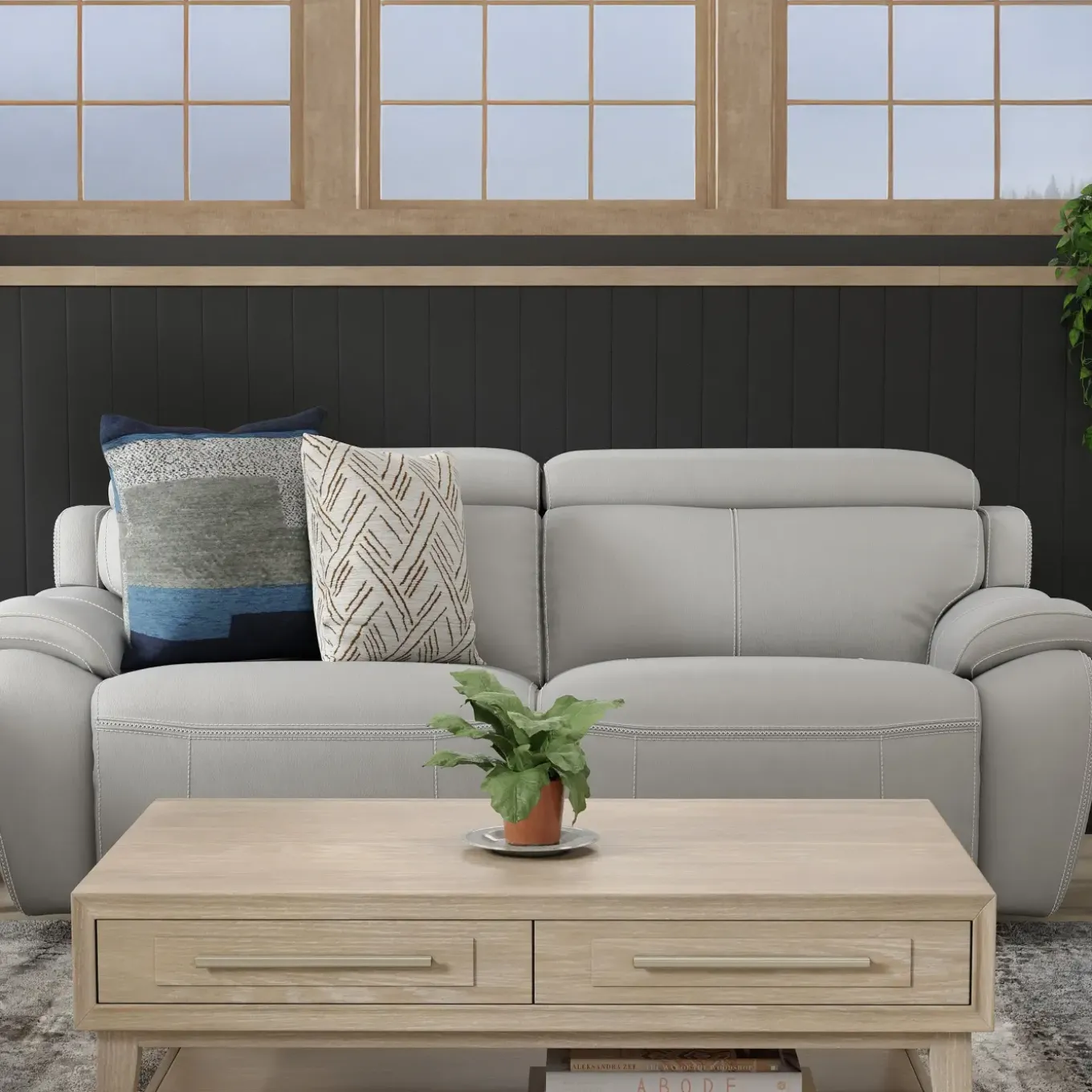 Nixon-New! Leather Power Sofa