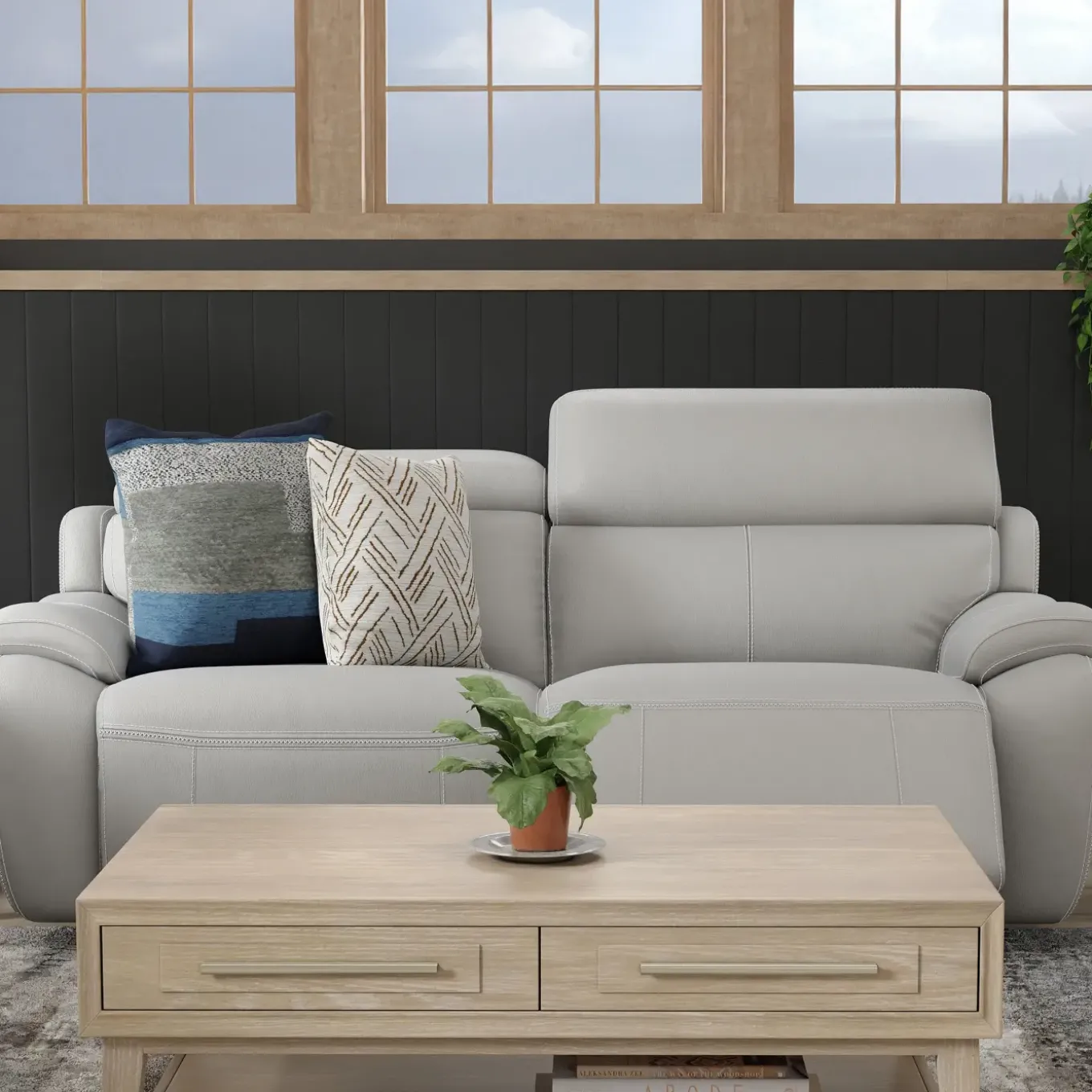 Nixon-New! Leather Power Sofa