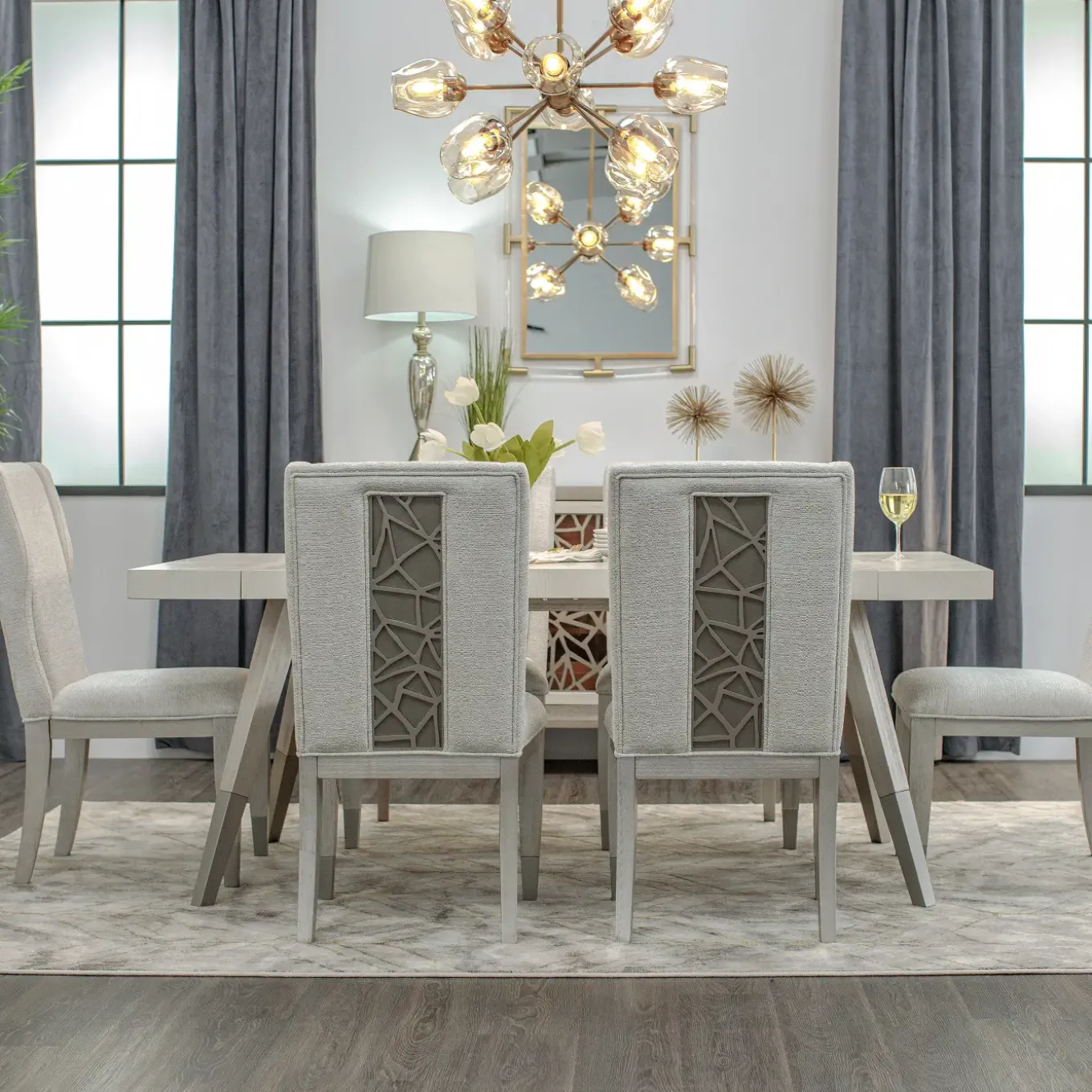 Paramount White Dining Set