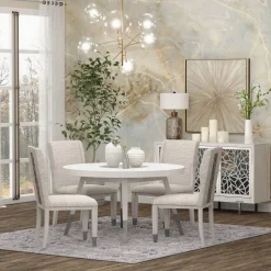 Paramount White Round Dining Set