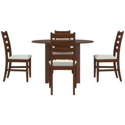 Paseo Round Dining Set-Walnut