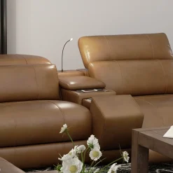 Radiance 7pc Power Leather Sectional