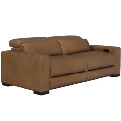 Radiance Power Leather Loveseat