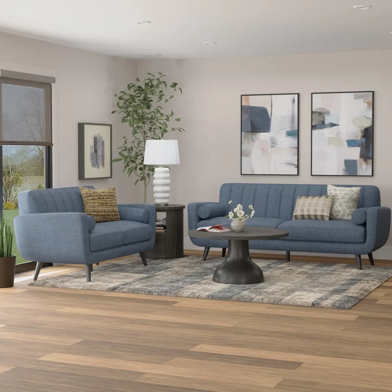 Ramsey Blue Living Room Set