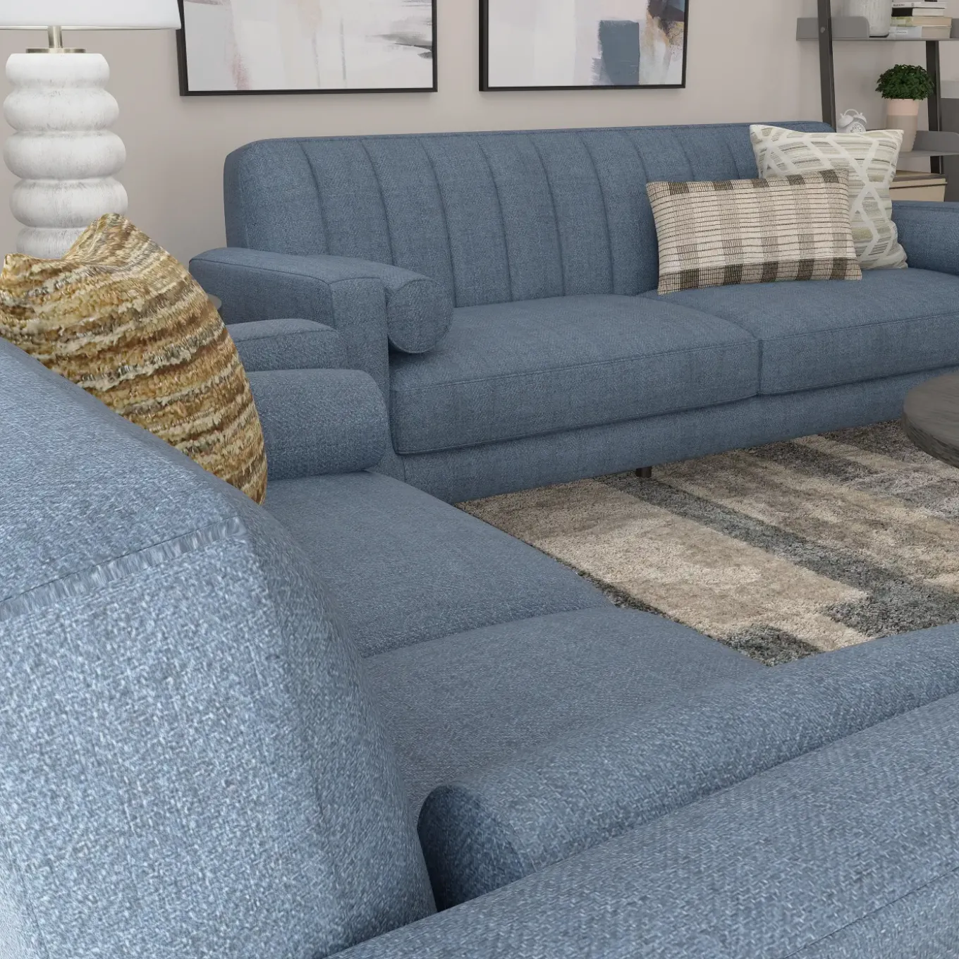 Ramsey Blue Living Room Set