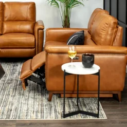 Remy Leather Power Reclining Loveseat with Power Headrests
