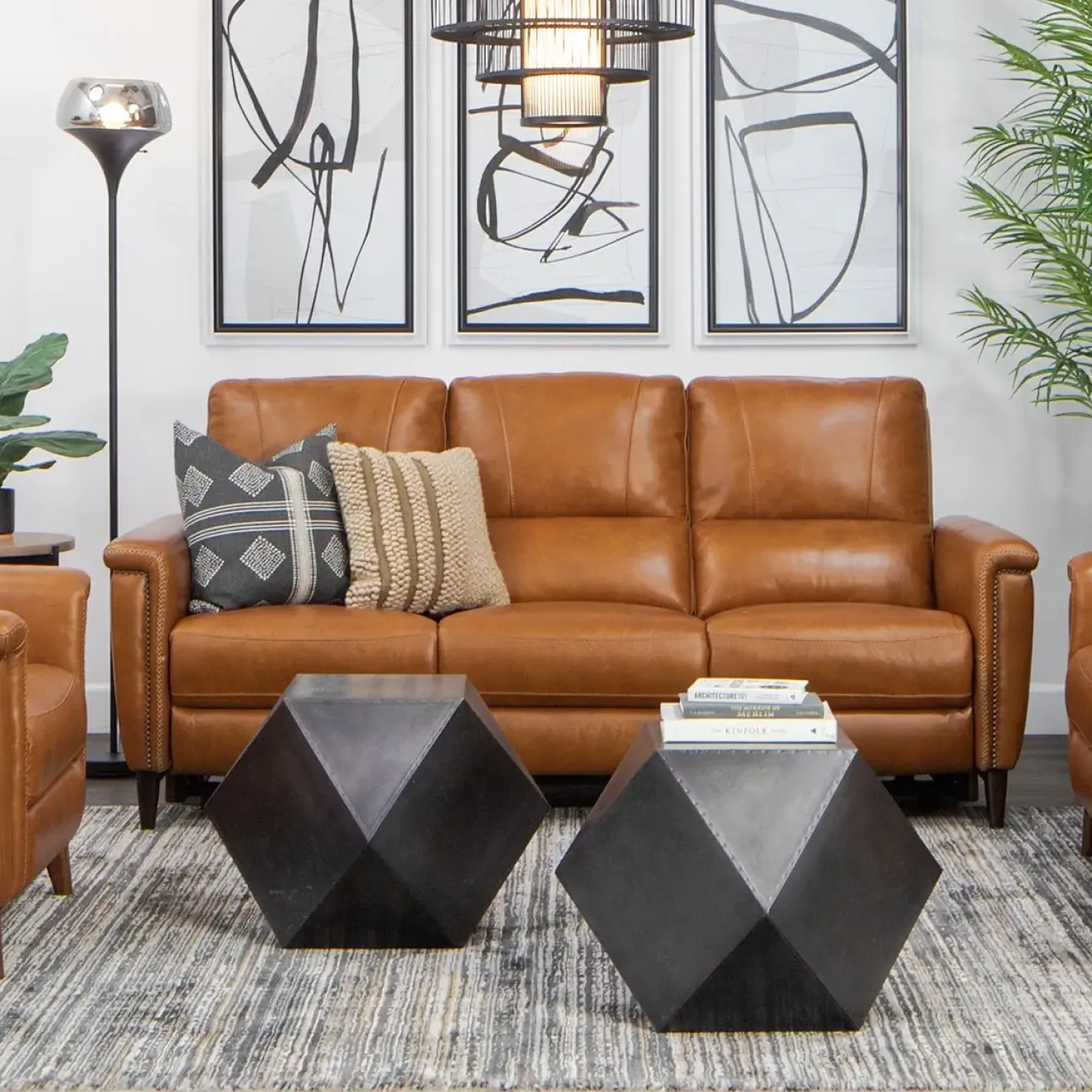 Remy Leather Power Reclining Sofa & Power Reclining Loveseat with Power Headrests