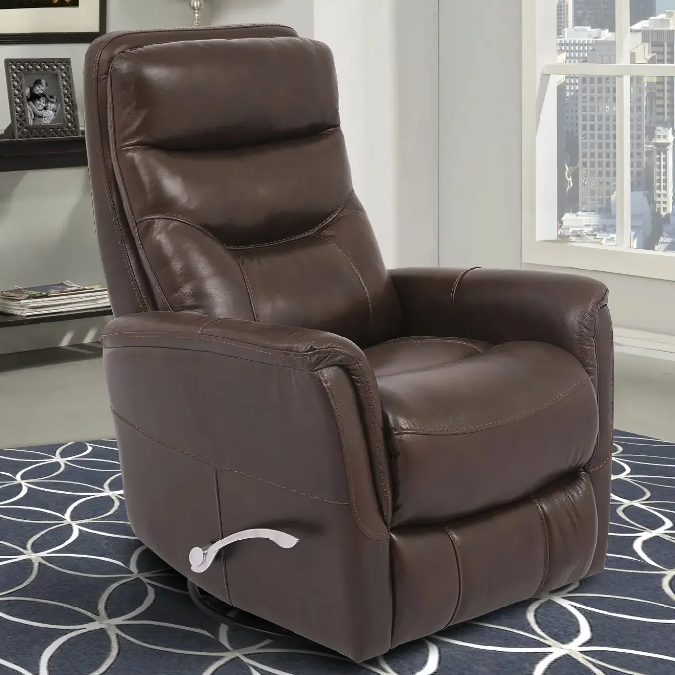 Reno Leather Glider Swivel Recliner