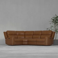 Riverdale 4pc Leather Power Sectional