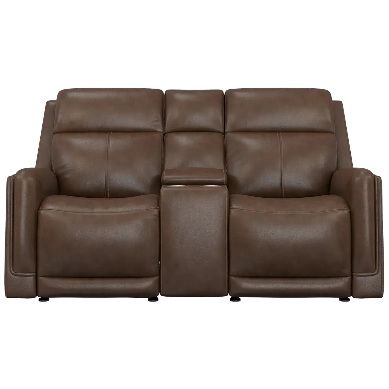 Royale Leather Power Glider Loveseat with Console