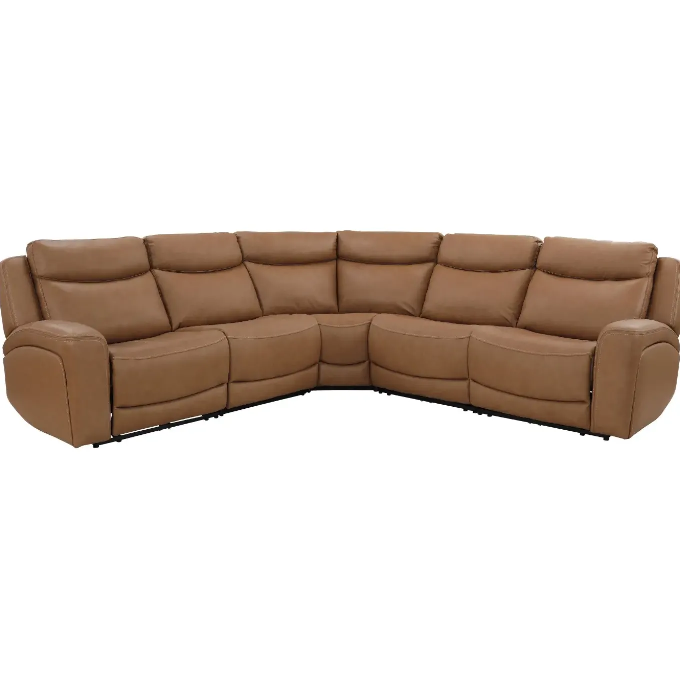 Ryder 5pc Power Leather Sectional with Heat & Massage