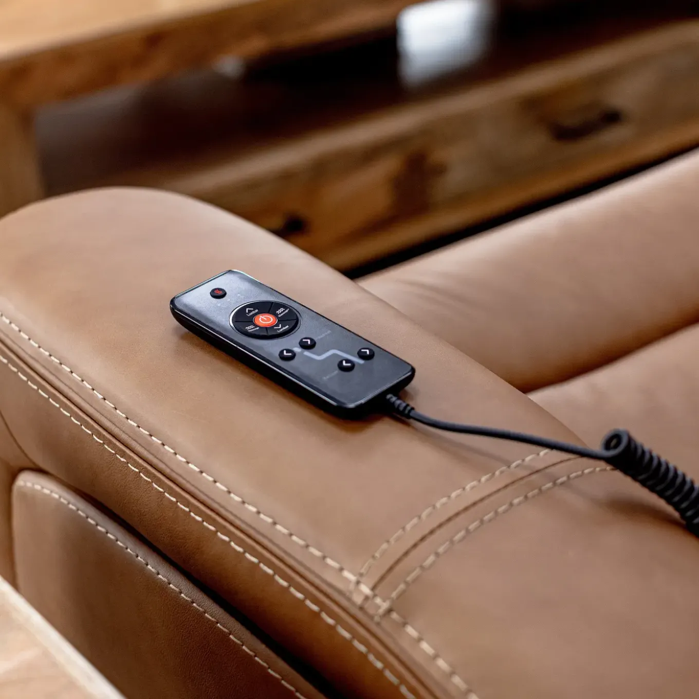 Ryder 7pc Power Leather Sectional with Heat & Massage