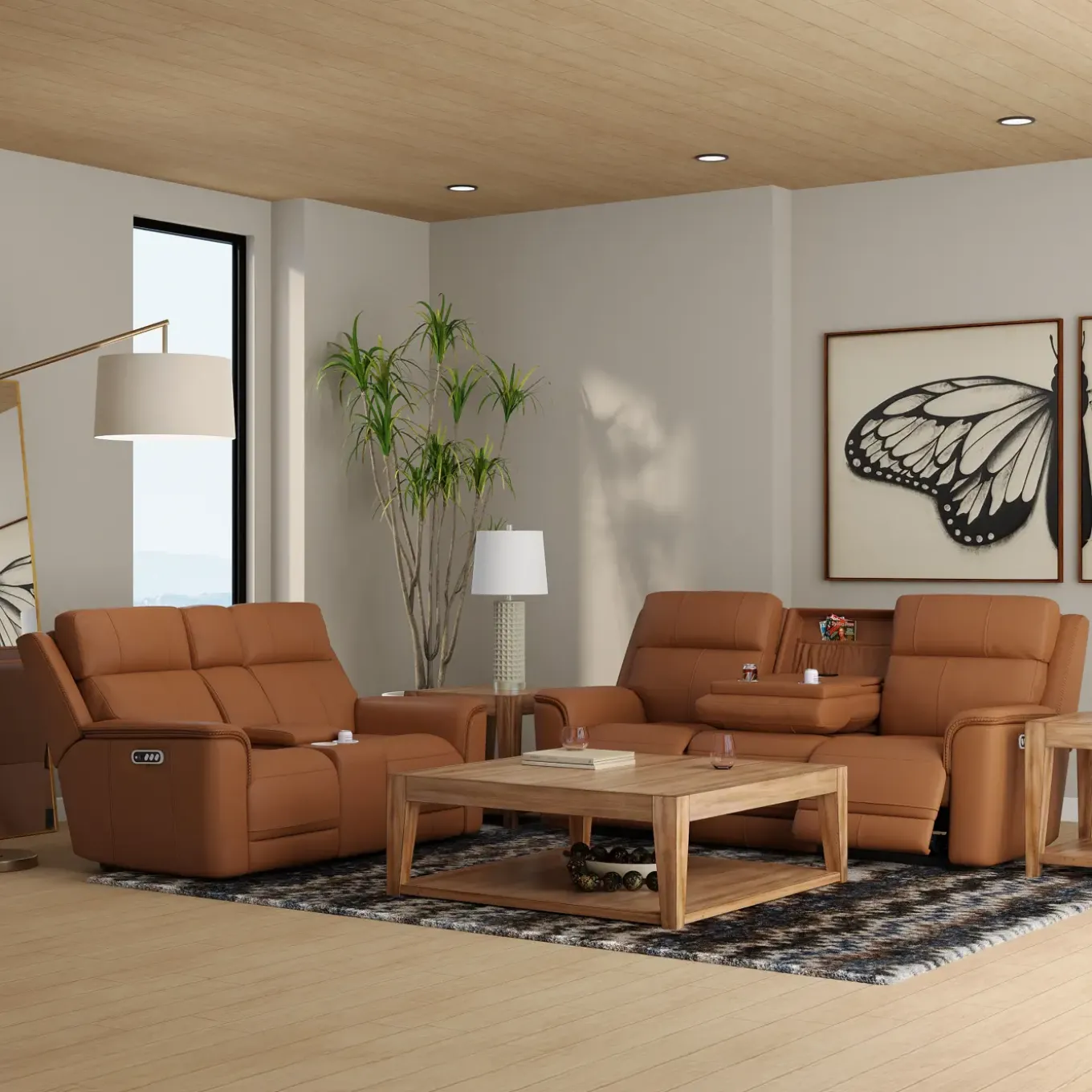 Ryker Brown Power Reclining Living Room Set