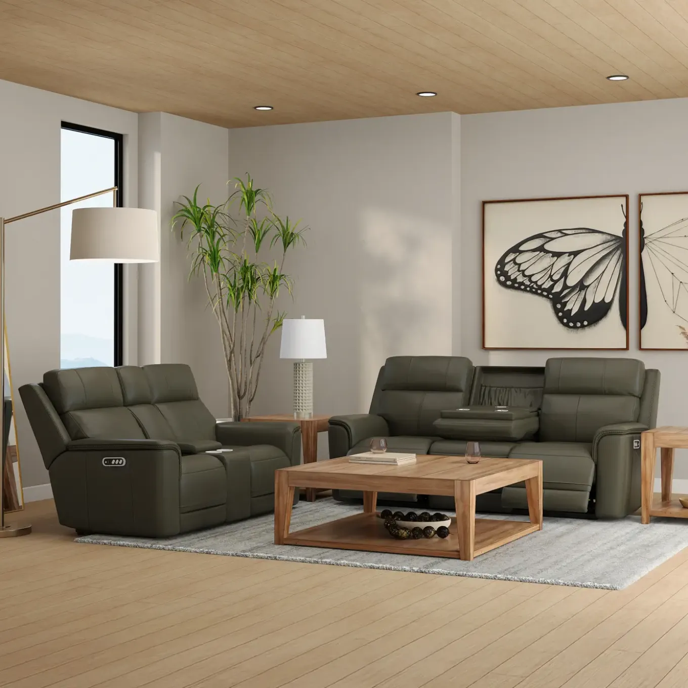 Ryker Gray Power Reclining Living Room Set
