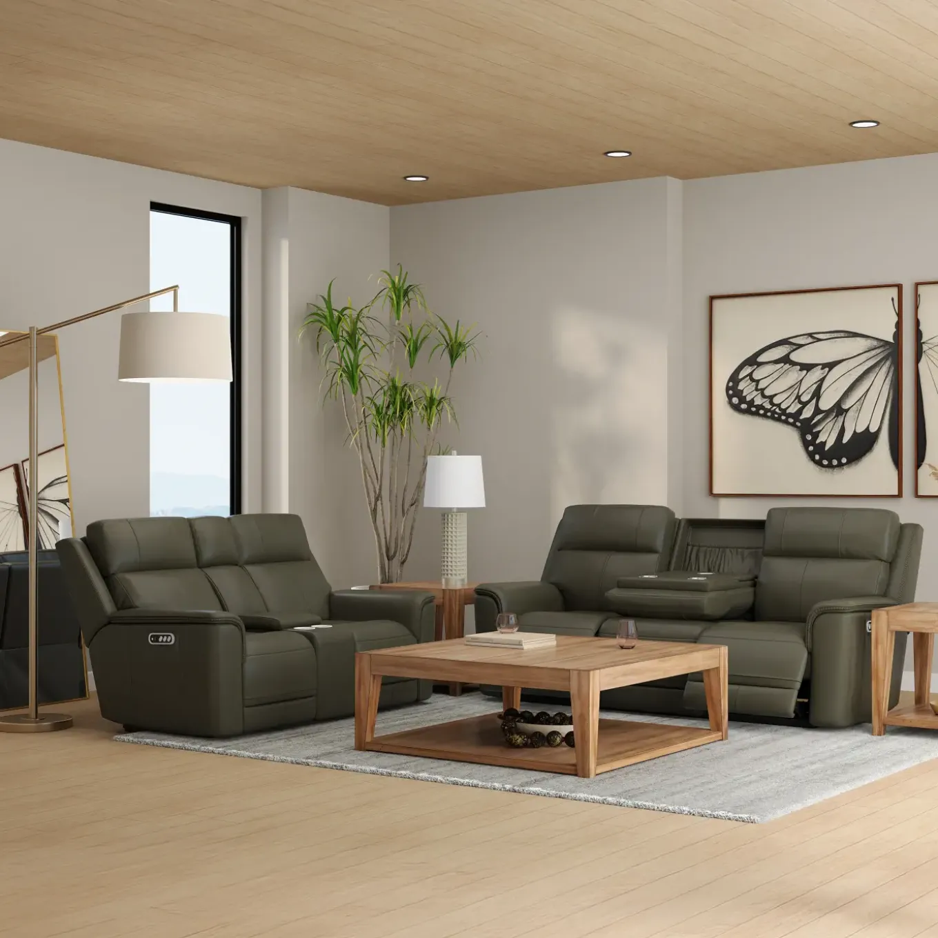 Ryker Gray Power Reclining Living Room Set