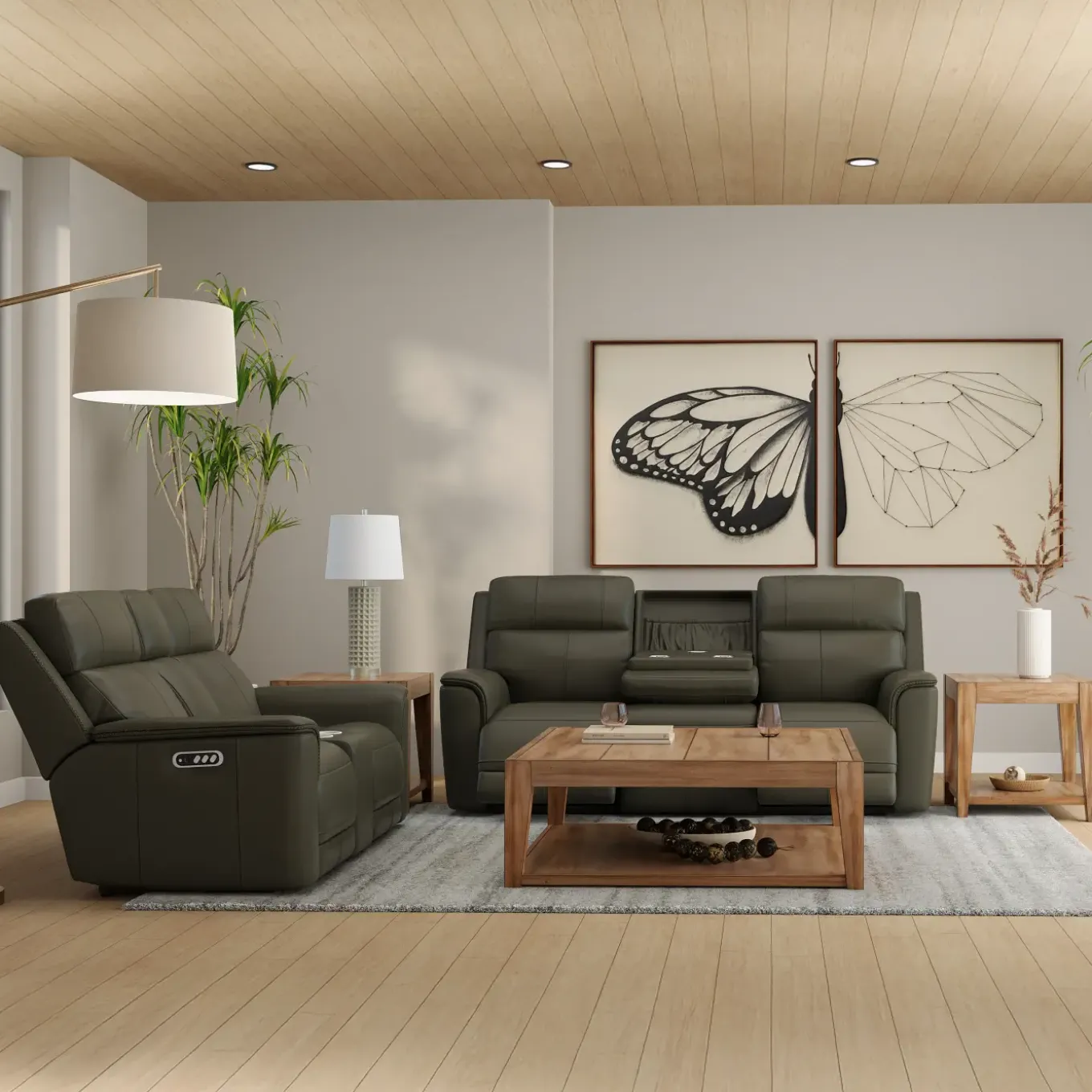 Ryker Gray Power Reclining Living Room Set