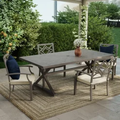 Saint Lucia 5pc Dining Set: Table & 4 Armchairs