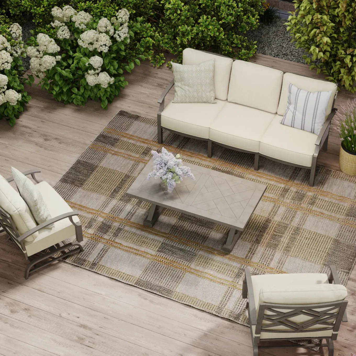 Saint Lucia 3pc Set: Sofa & 2 Motion Chairs