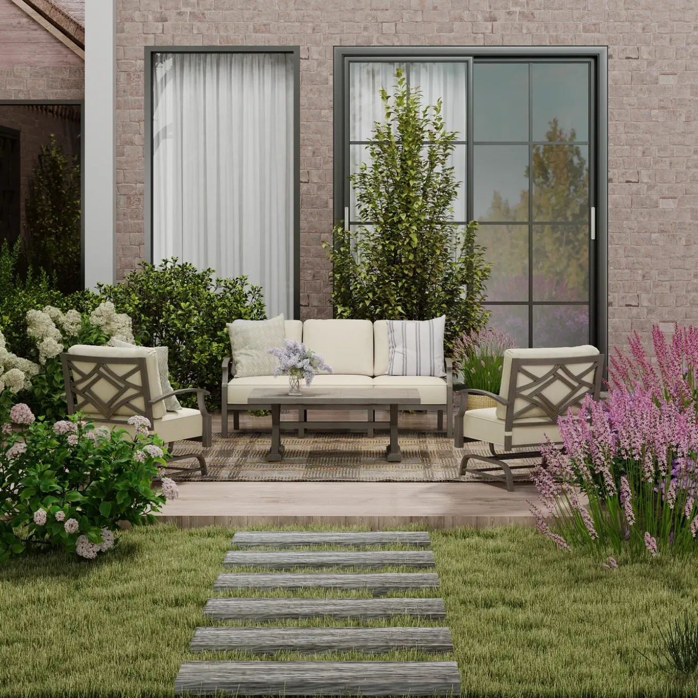 Saint Lucia 3pc Set: Sofa & 2 Motion Chairs