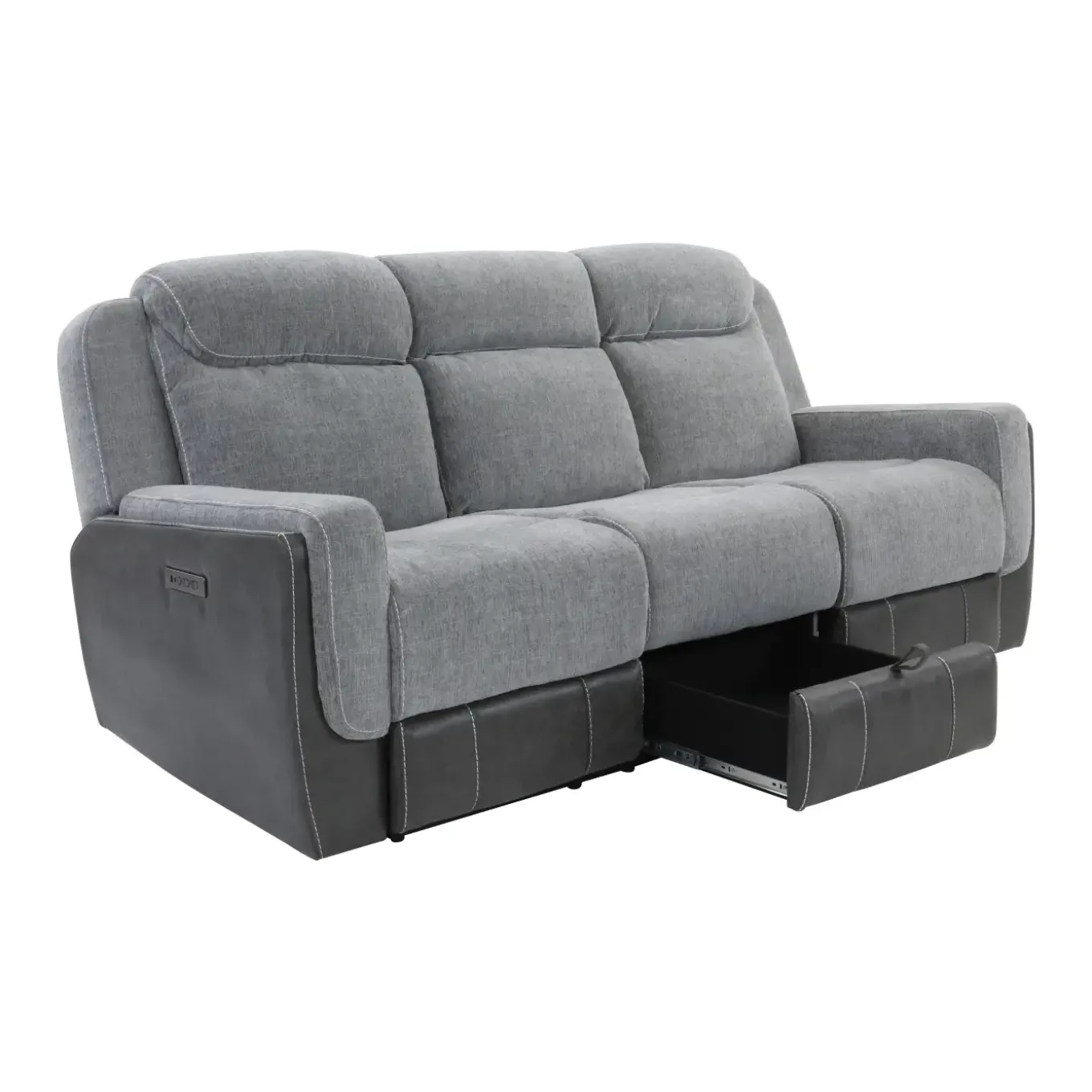 Scout Gray Reclining Living Room Set Power Reclining Sofa & Loveseat