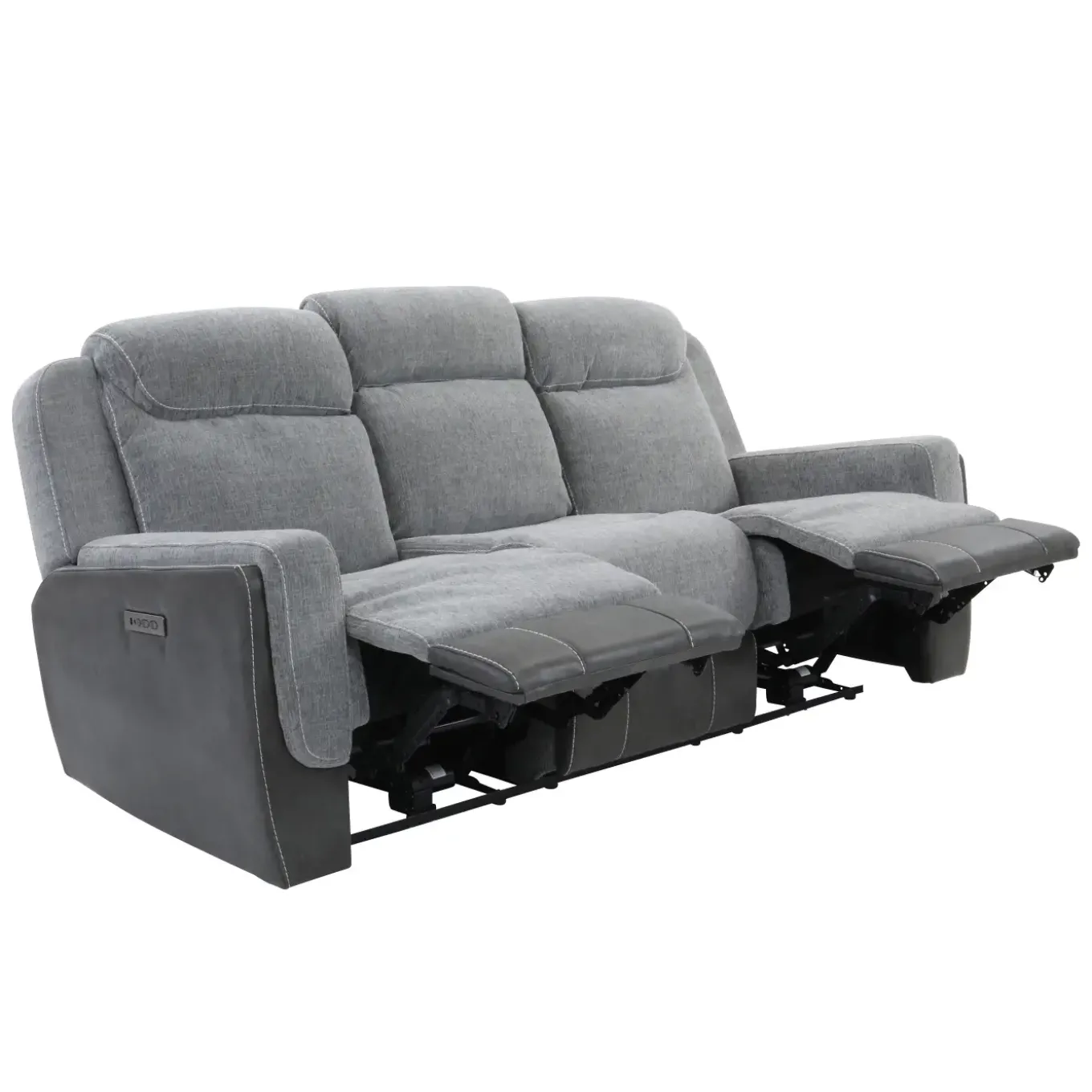 Scout Gray Reclining Living Room Set Power Reclining Sofa & Loveseat