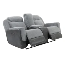 Scout Gray Reclining Living Room Set Power Reclining Sofa & Loveseat