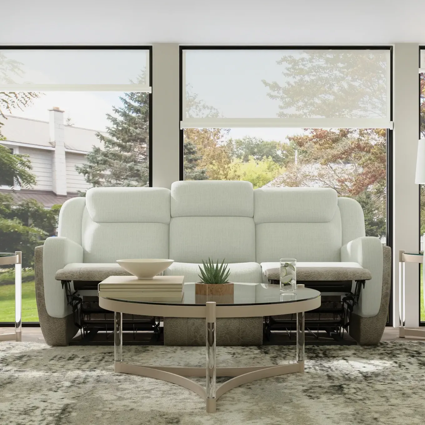 Scout Tan Reclining Living Room Set Power Reclining Sofa & Loveseat