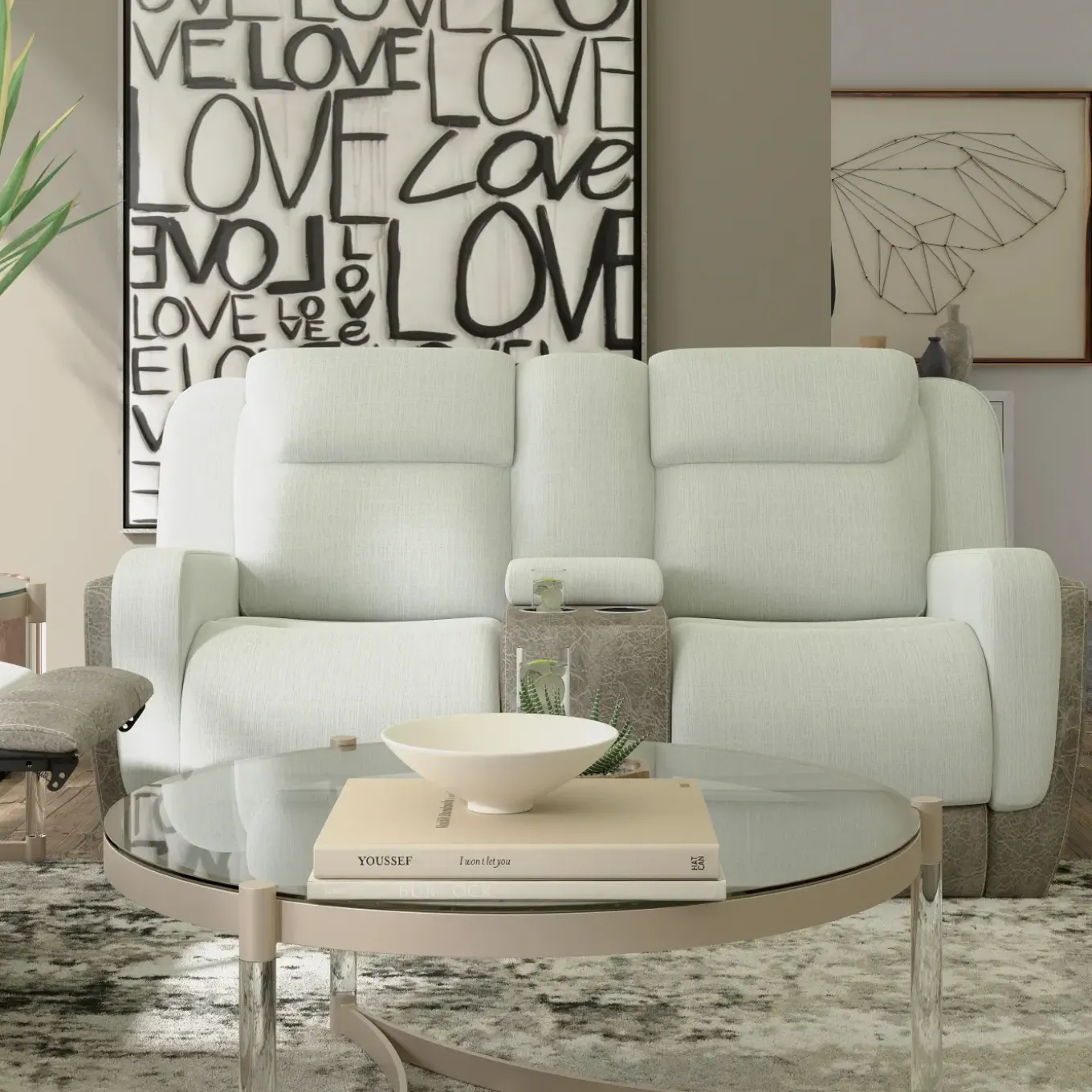 Scout Tan Reclining Living Room Set Power Reclining Sofa & Loveseat