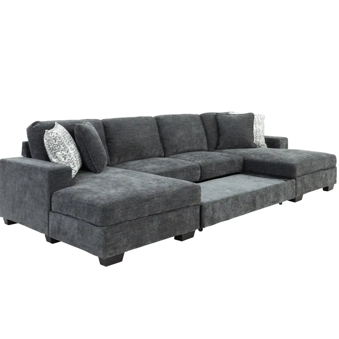 Slumber 3pc Double Storage Chaise Sleeper Sectional