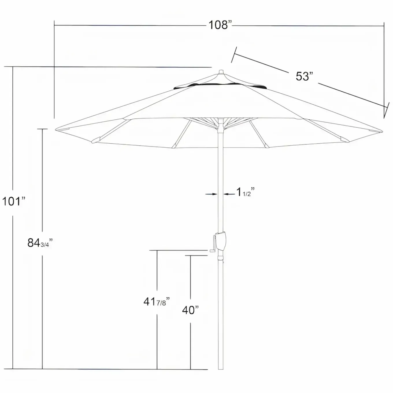 St. Lucia 9' Round Auto-Tilt Umbrella