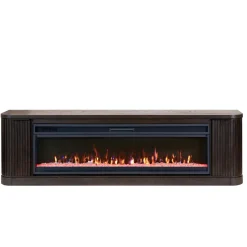 Tate 84" Fireplace Console with 42: Crystal Insert