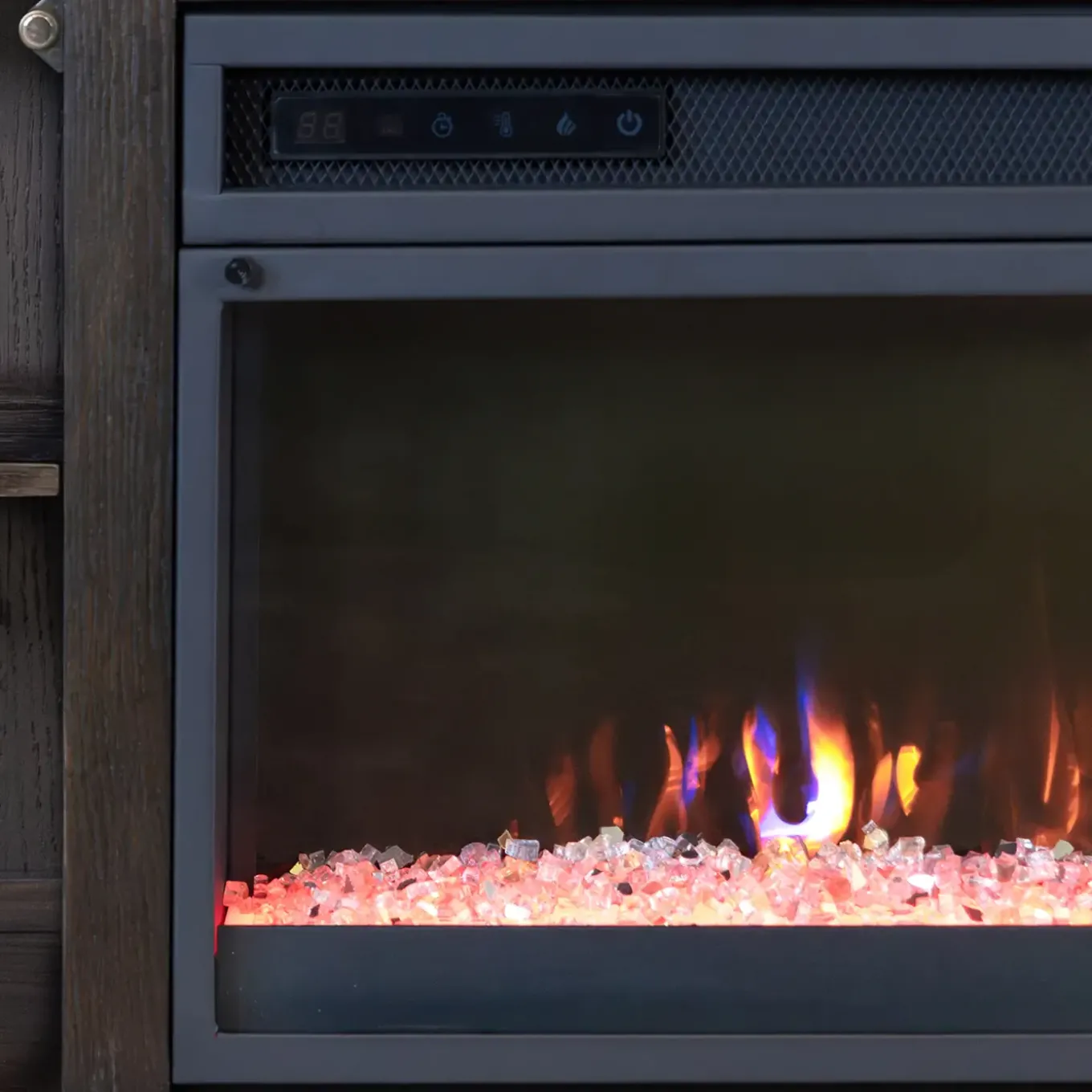 Tate 84" Fireplace Console with 42: Crystal Insert