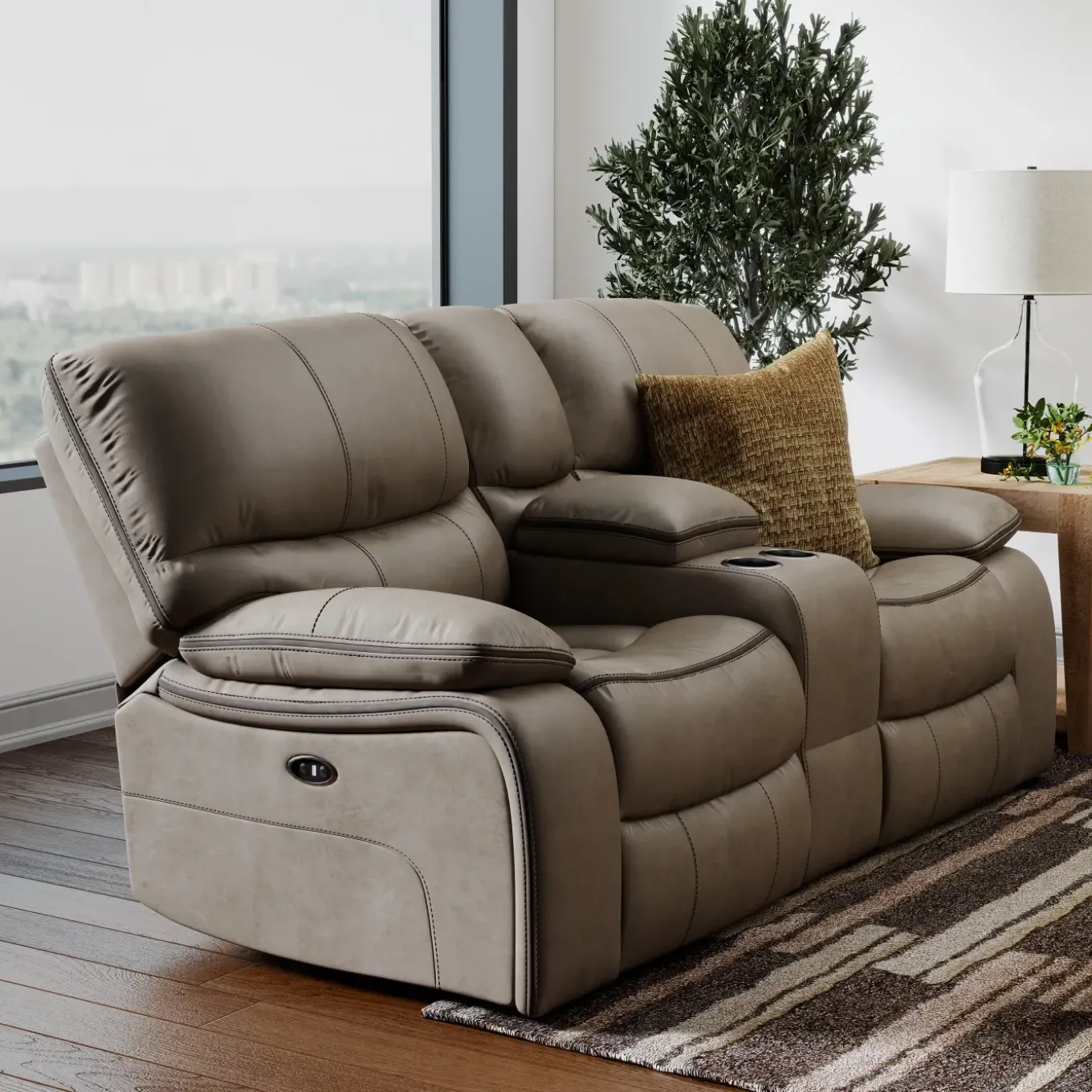 Trilogy Power Reclining Living Room Set-Brown