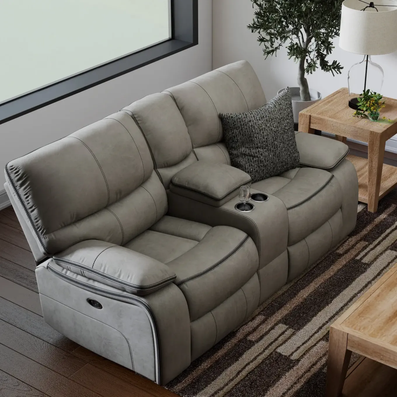Trilogy Power Reclining Living Room Set-Gray