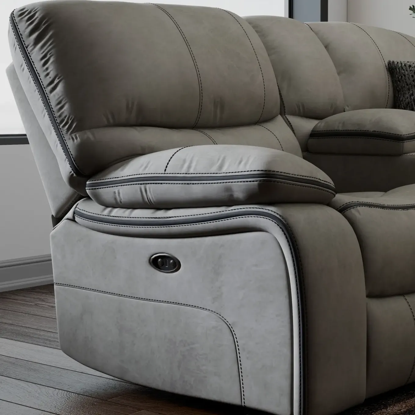 Trilogy Power Reclining Living Room Set-Gray