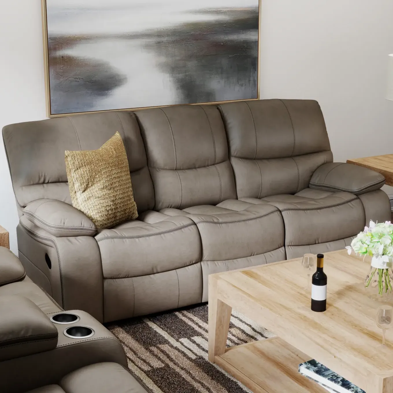 Trilogy Reclining Living Room Set-Brown