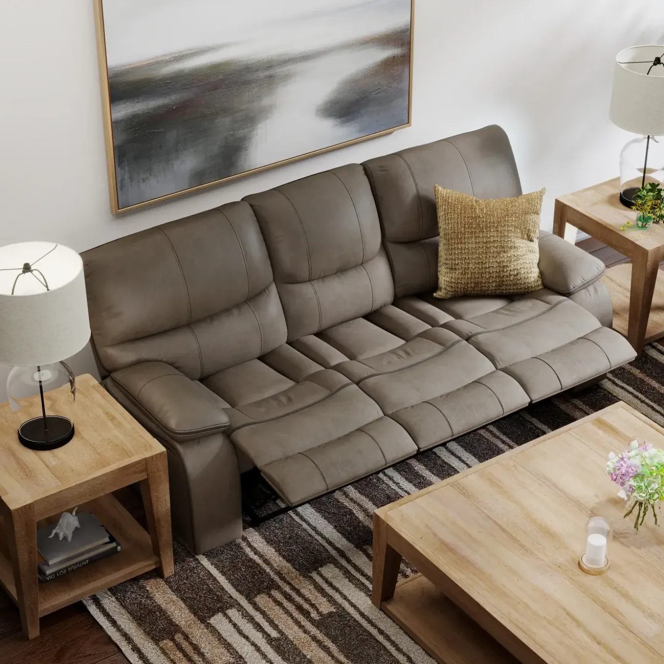 Trilogy Reclining Living Room Set-Brown