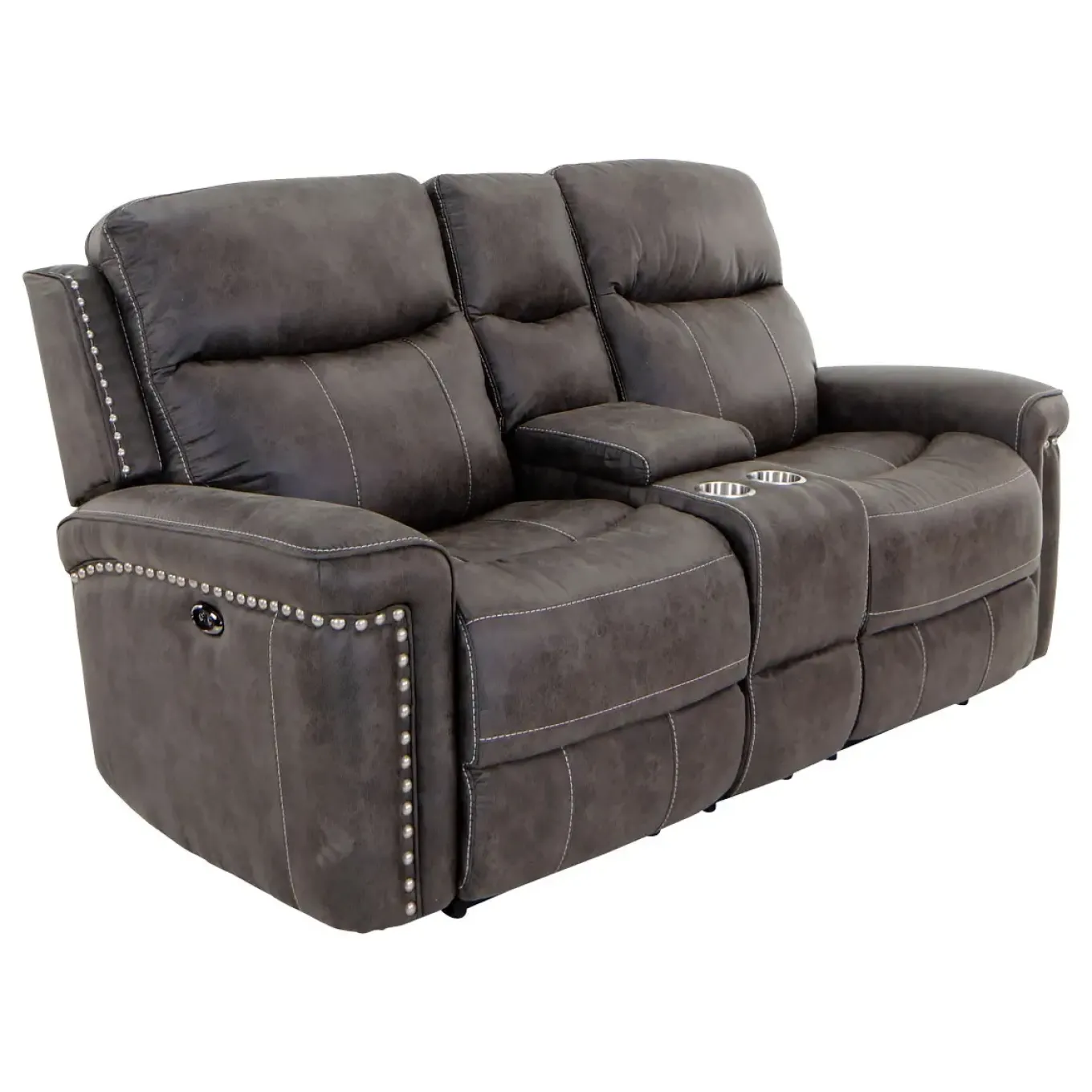 Triplex Power Reclining Console Loveseat