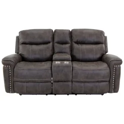 Triplex Power Reclining Console Loveseat